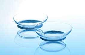 Pair of hybrid contact lenses