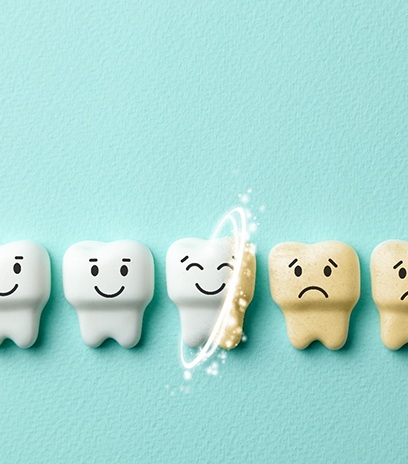 Digital illustration of teeth whitening in Belmont