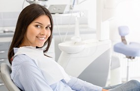 Smiling woman in dental treatment chair