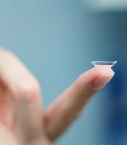 Finger balancing a single contact lens