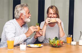 Couple eating healthy in Belmont