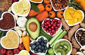 Assortment of healthy foods resting on a table