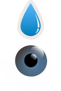 Animated eye with blue eye drop
