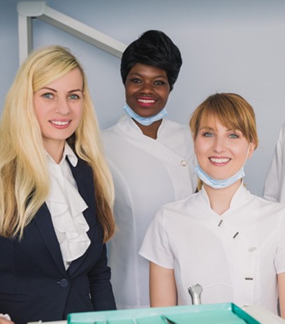 Dental team smiling