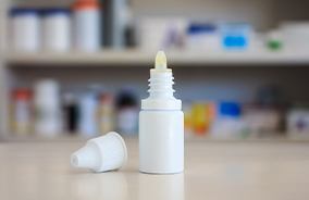 Bottle of pharmaceutical eye drop medications