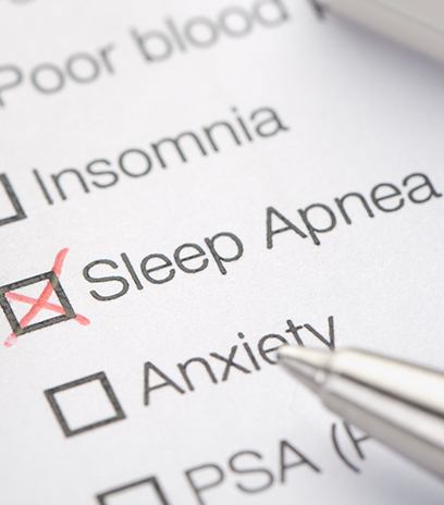Results of sleep study with sleep apnea checked